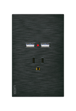 BF05-N PLACA PLANA CON 1 CONTACTO Y 2 ENTRADAS DE USB FLAT NEGRA