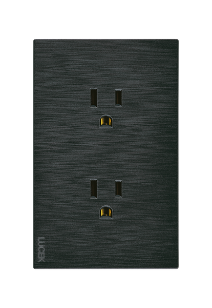BF06-N PLACA PLANA CON CONTACTO DUPLEX FLAT NEGRA – Lucek