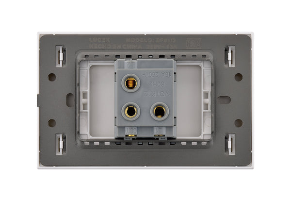 BF01/3-B PLACA PLANA CON 1 INTERRUPTOR DE ESCALERA DE 3 MÓDULOS FLAT BLANCA
