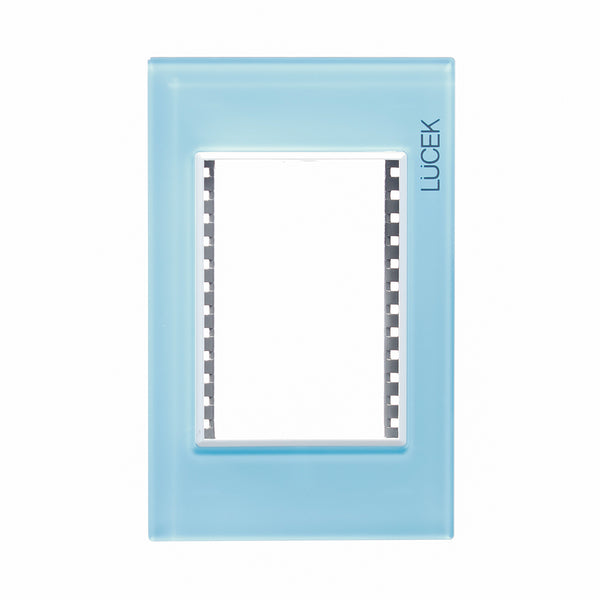 PP030-KC PLACA METALICA DE 3 MODULOS COLORS AZUL CIELO