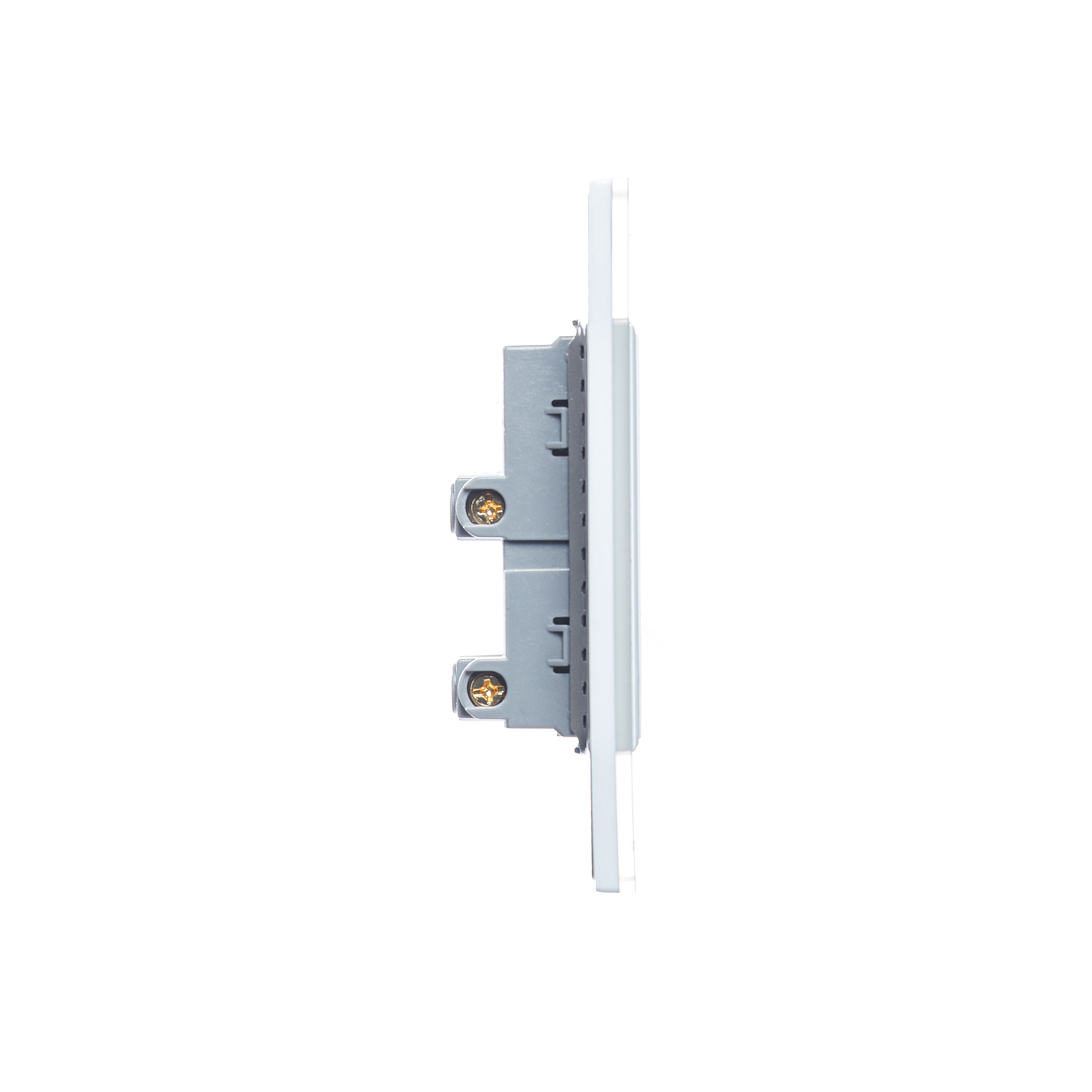 BP06-CBB PLACA CON CONTACTO DUPLEX CRISTAL BLANCO BLANCO. – Lucek