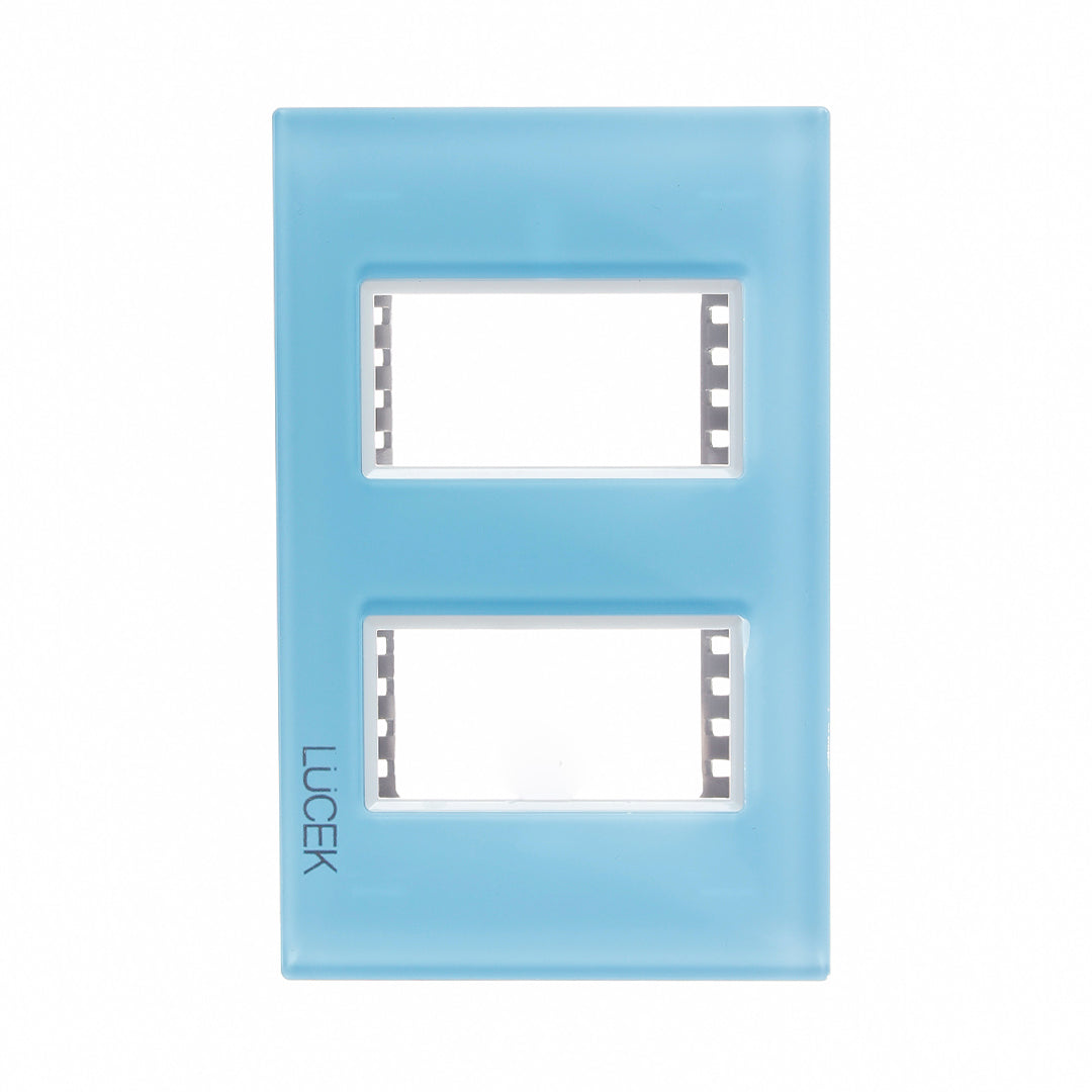 PP020-KC PLACA METALICA DE 2 MODULOS COLORS AZUL CIELO – Lucek