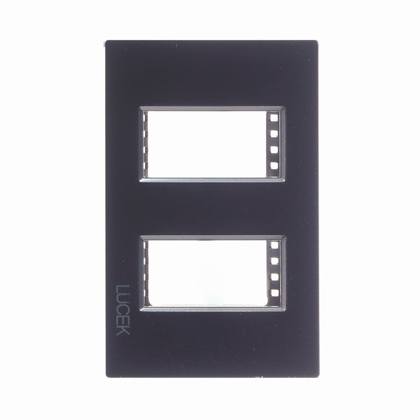 PP020-KN PLACA METALICA DE 2 MODULOS COLORS NEGRO