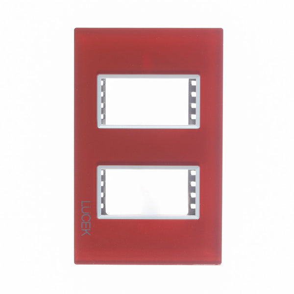 PP020-KR PLACA METALICA DE 2 MODULOS COLORS ROJO